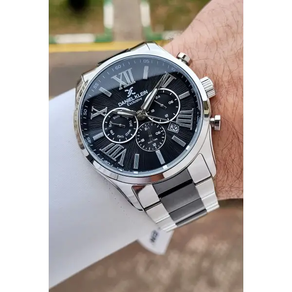 Daniel Klein DKISTE1599 Siyah Gümüş Renk 45 mm Erkek Kol Saati