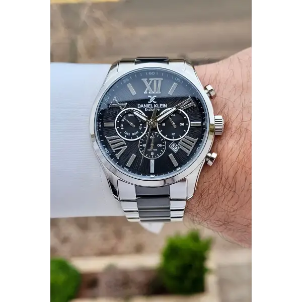 Daniel Klein DKISTE1599 Siyah Gümüş Renk 45 mm Erkek Kol Saati