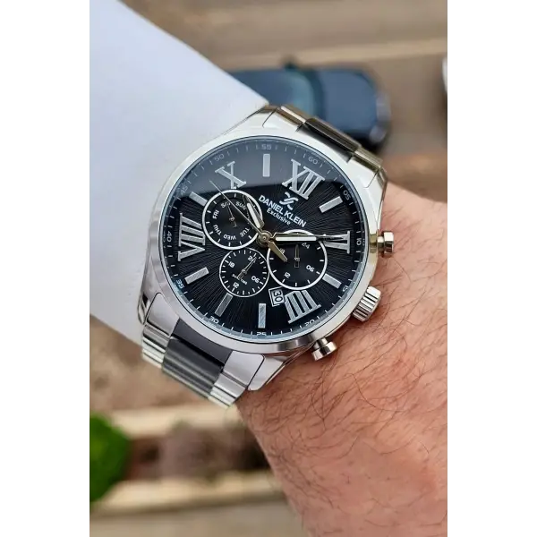 Daniel Klein DKISTE1599 Siyah Gümüş Renk 45 mm Erkek Kol Saati