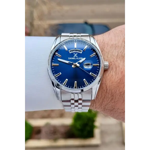 Daniel Klein DKISTE1585 Kadranı Lacivert Kordonu Gümüş Renk 42 mm Erkek Kol Saati
