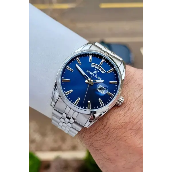 Daniel Klein DKISTE1585 Kadranı Lacivert Kordonu Gümüş Renk 42 mm Erkek Kol Saati