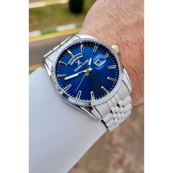 Daniel Klein DKISTE1585 Kadranı Lacivert Kordonu Gümüş Renk 42 mm Erkek Kol Saati