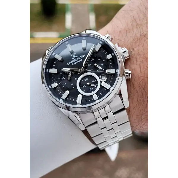 Daniel Klein DKISTE1552 Kadranı Siyah Kordonu Gümüş Renk 43 mm Erkek Kol Saati
