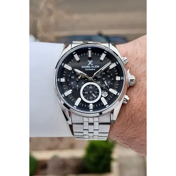 Daniel Klein DKISTE1552 Kadranı Siyah Kordonu Gümüş Renk 43 mm Erkek Kol Saati