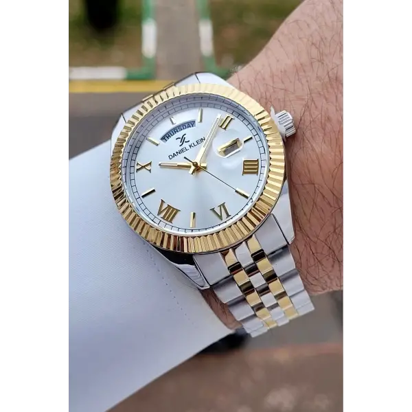 Daniel Klein DKISTE1593 Gold Gümüş Renk 42 mm Erkek Kol Saati