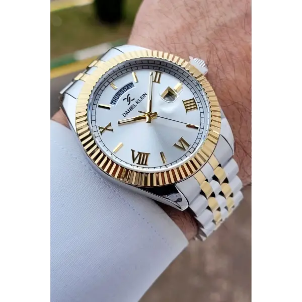 Daniel Klein DKISTE1593 Gold Gümüş Renk 42 mm Erkek Kol Saati