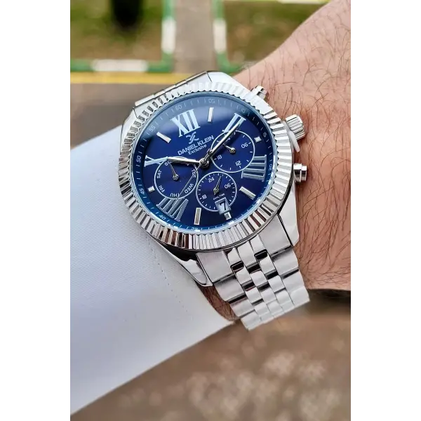 Daniel Klein DKISTE1601 Kadranı Lacivert Kordonu Gümüş Renk 42 mmErkek Kol Saati