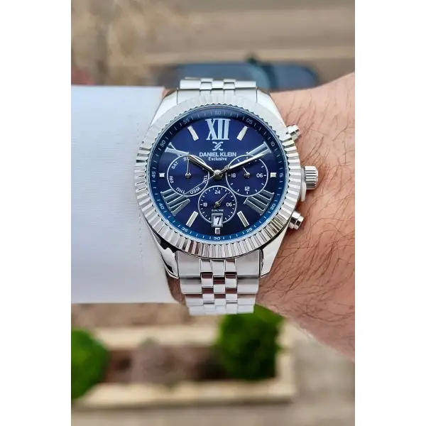 Daniel Klein DKISTE1601 Kadranı Lacivert Kordonu Gümüş Renk 42 mmErkek Kol Saati
