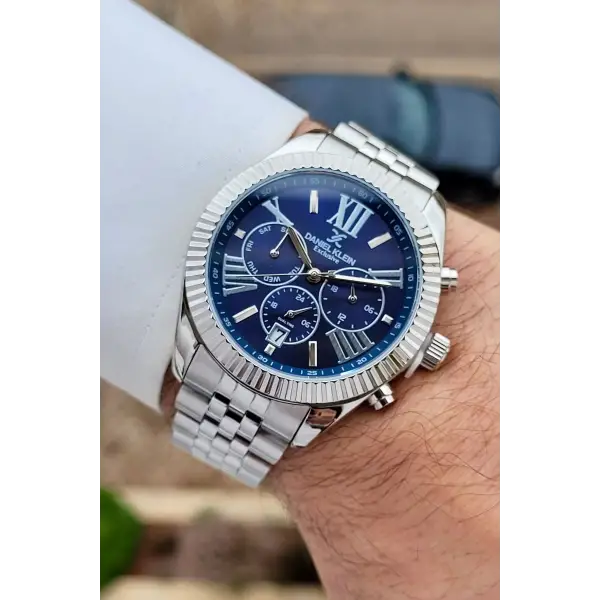 Daniel Klein DKISTE1601 Kadranı Lacivert Kordonu Gümüş Renk 42 mmErkek Kol Saati