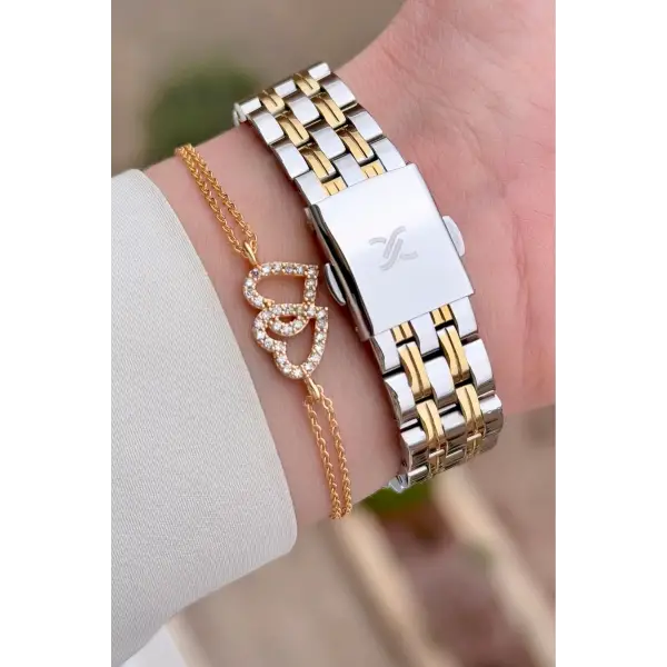 Daniel Klein DKISTE1559 Kadranı Yeşil Kordonu Gold Gümüş Renk Kadın Kol Saati ve Bielklik