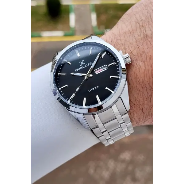Daniel Klein DKISTE1577 Kadranı Siyah Kordonu Gümüş Renk 43 mm Erkek Kol Saati