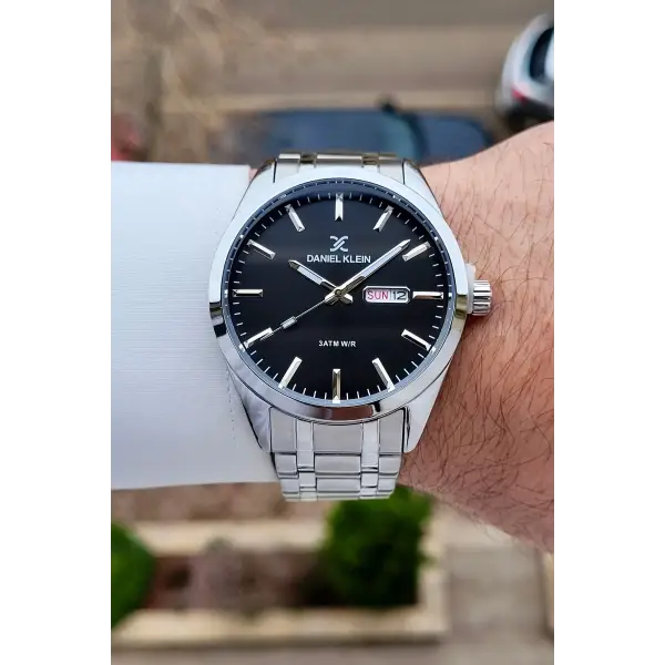 Daniel Klein DKISTE1577 Kadranı Siyah Kordonu Gümüş Renk 43 mm Erkek Kol Saati