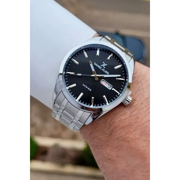 Daniel Klein DKISTE1577 Kadranı Siyah Kordonu Gümüş Renk 43 mm Erkek Kol Saati