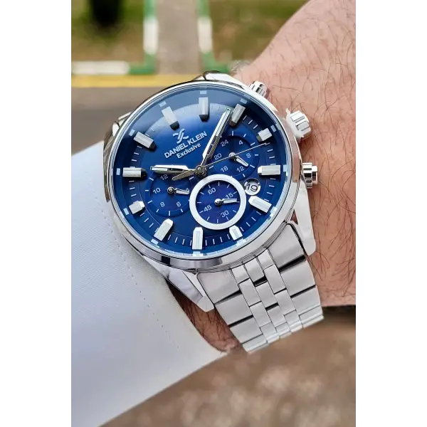 Daniel Klein DKISTE1553 Kadranı Lacivert Kordonu Gümüş Renk 43 mm Erkek Kol Saati