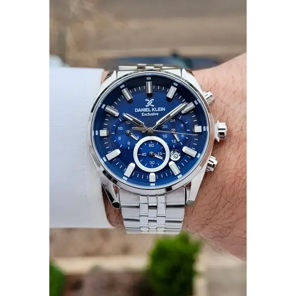 Daniel Klein DKISTE1553 Kadranı Lacivert Kordonu Gümüş Renk 43 mm Erkek Kol Saati