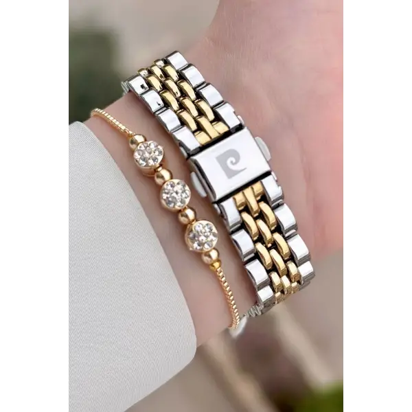 Pierre Cardin PCISTE26 Kadranı Lacivert  Kordonu Gold Gümüş Renk 34 mm Kadın Kol Saati