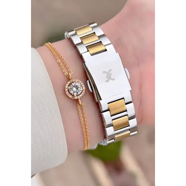 Daniel Klein DKISTE1563 Kadranı Yeşil Kordonu Gold Gümüş Renk Kadın Kol Saati ve Bielklik