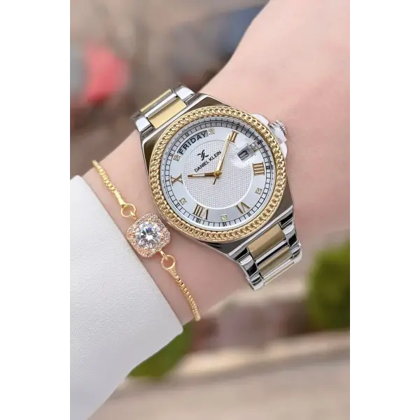 Daniel Klein DKISTE1596 Gold Gümüş Renk 35 mm Kadın Kol Saati ve Bielklik