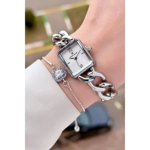 Daniel Klein DKISTE1588 Gümüş Renk Kadın Kol Saati ve Bielklik