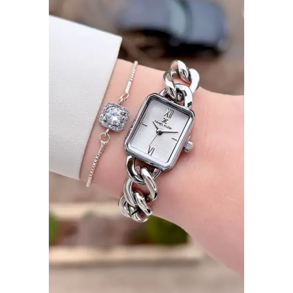 Daniel Klein DKISTE1588 Gümüş Renk Kadın Kol Saati ve Bielklik