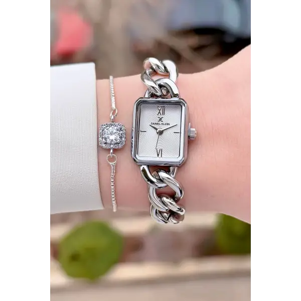 Daniel Klein DKISTE1588 Gümüş Renk Kadın Kol Saati ve Bielklik
