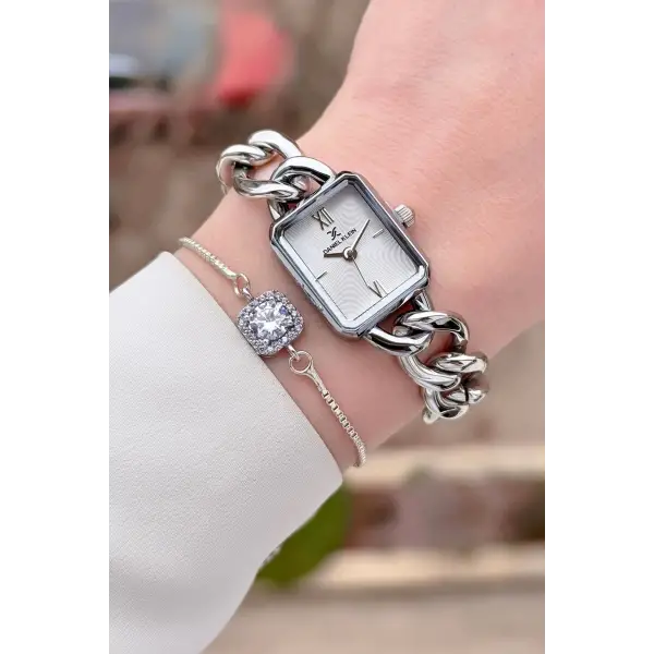 Daniel Klein DKISTE1588 Gümüş Renk Kadın Kol Saati ve Bielklik