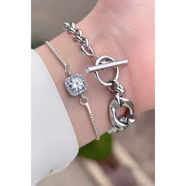 Daniel Klein DKISTE1588 Gümüş Renk Kadın Kol Saati ve Bielklik