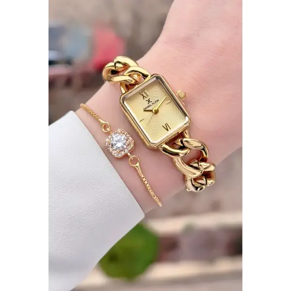 Daniel Klein DKISTE1589 Gold Renk Kadın Kol Saati ve Bielklik