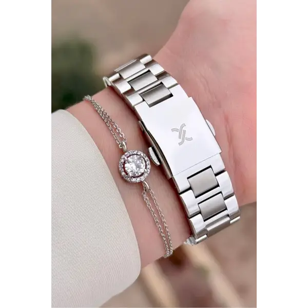 Daniel Klein DKISTE1560 Kadranı Pembe Kordonu Gümüş Renk Kadın Kol Saati ve Bileklik