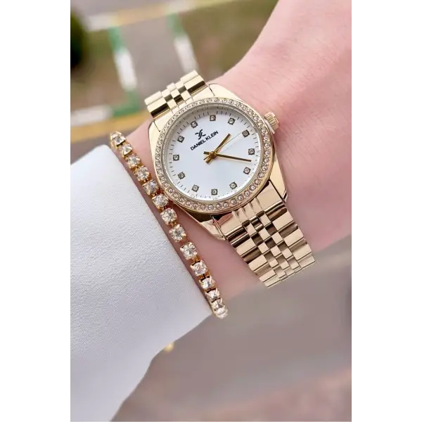 Daniel Klein DKISTE1557 Gold Renk Kadın Kol Saati ve Bileklik