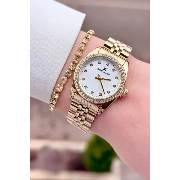Daniel Klein DKISTE1557 Gold Renk Kadın Kol Saati ve Bileklik