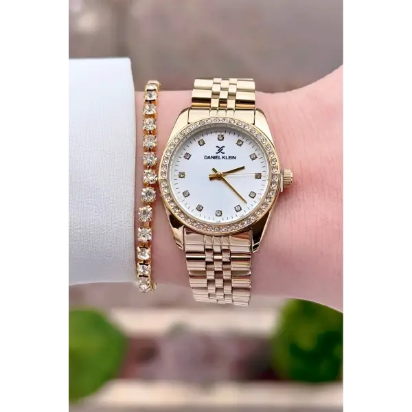 Daniel Klein DKISTE1557 Gold Renk Kadın Kol Saati ve Bileklik