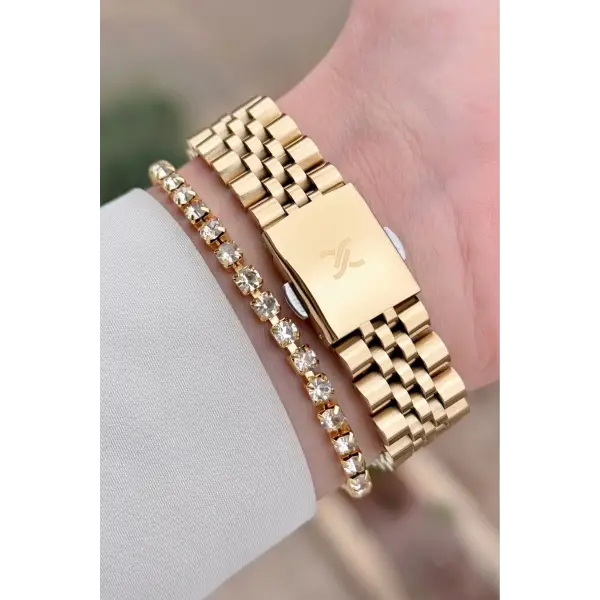 Daniel Klein DKISTE1557 Gold Renk Kadın Kol Saati ve Bileklik