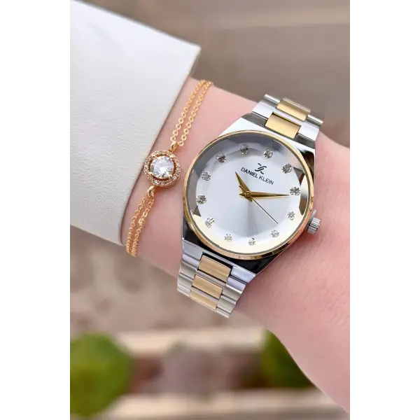 Daniel Klein DKISTE1562 Gold Gümüş Renk Kadın Kol Saati ve Bileklik
