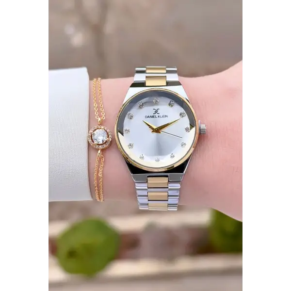 Daniel Klein DKISTE1562 Gold Gümüş Renk Kadın Kol Saati ve Bileklik