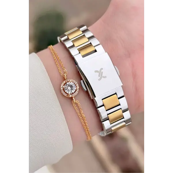 Daniel Klein DKISTE1562 Gold Gümüş Renk Kadın Kol Saati ve Bileklik