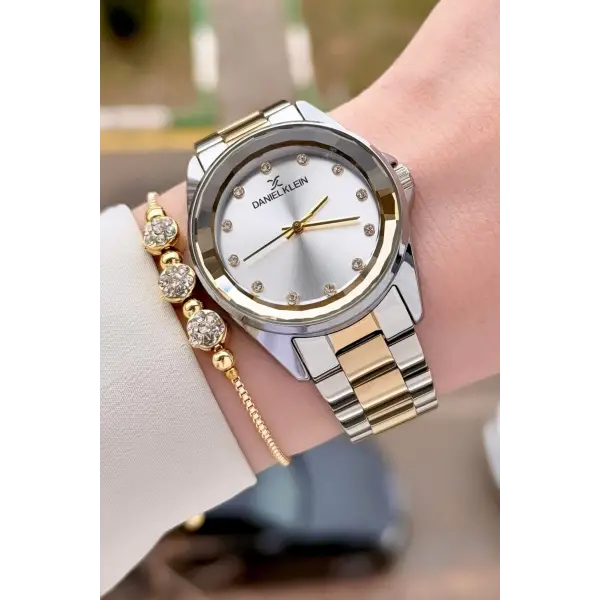 Daniel Klein DKISTE1567 Gold Gümüş Renk Kadın Kol Saati ve Bileklik