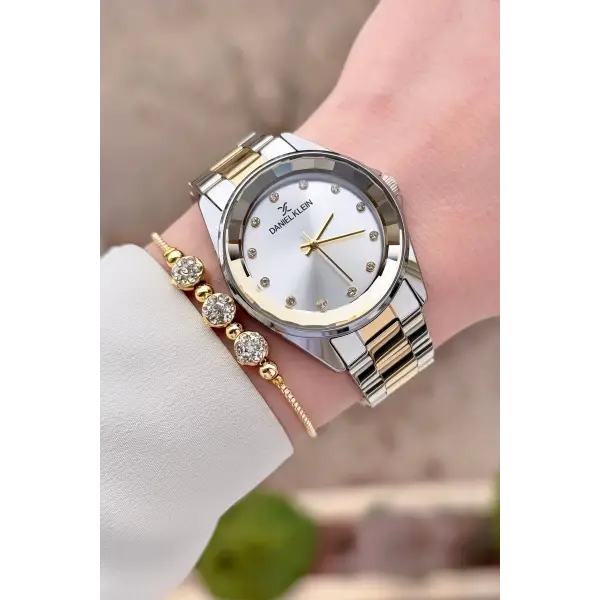 Daniel Klein DKISTE1567 Gold Gümüş Renk Kadın Kol Saati ve Bileklik