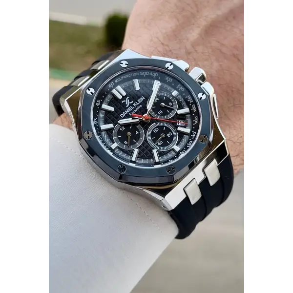 Daniel Klein DKISTE1594 Kasası Gümüş Kordonu Siyah Renk Göstergeleri Aktif Erkek Kol Saati