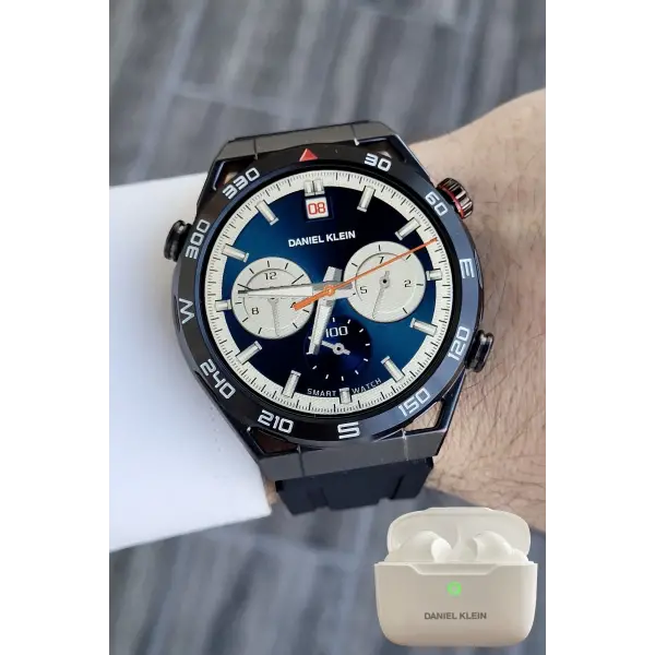 Pusulalı Barometreli Çift Kordonlu Android/ios Uyumlu Akıllı Saat ve Bluetooth Kulaklık