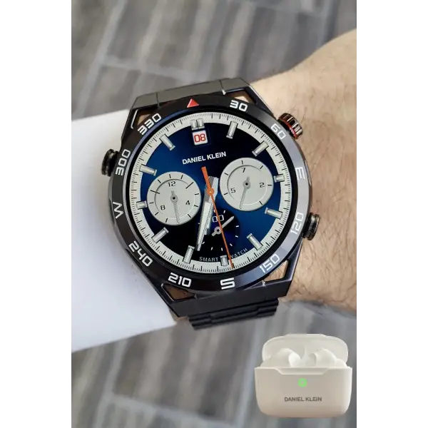 Pusulalı Barometreli Çift Kordonlu Android/ios Uyumlu Akıllı Saat ve Bluetooth Kulaklık