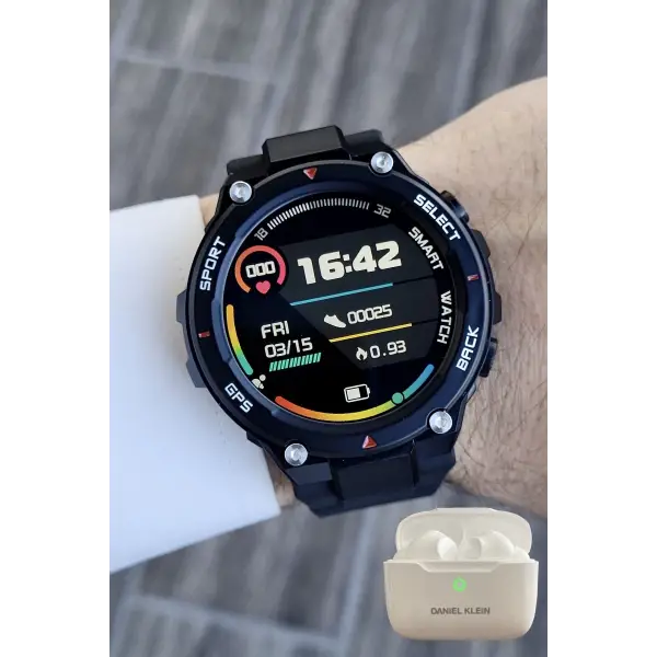 Pusulalı Barometreli Android/ios Uyumlu Akıllı Saat ve Bluetooth Kulaklık