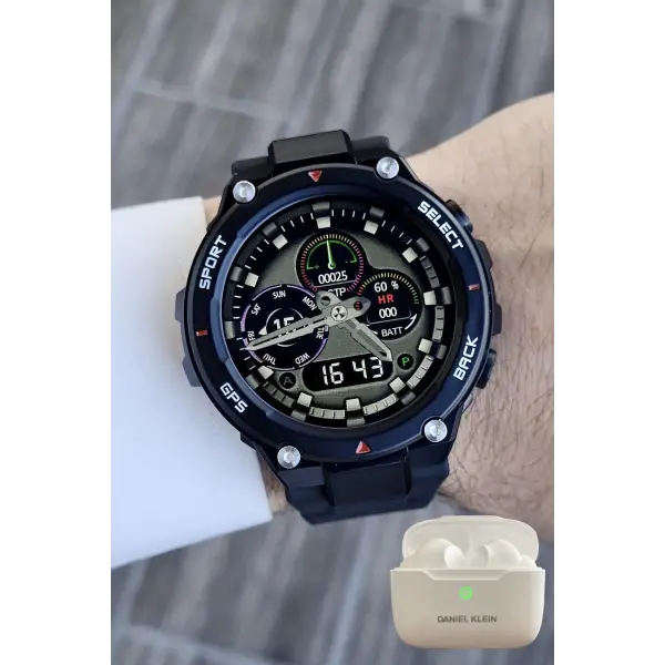 Pusulalı Barometreli Android/ios Uyumlu Akıllı Saat ve Bluetooth Kulaklık