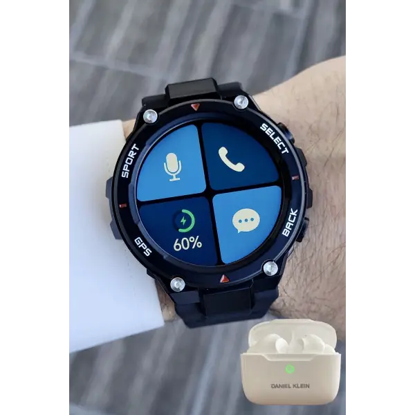 Pusulalı Barometreli Android/ios Uyumlu Akıllı Saat ve Bluetooth Kulaklık