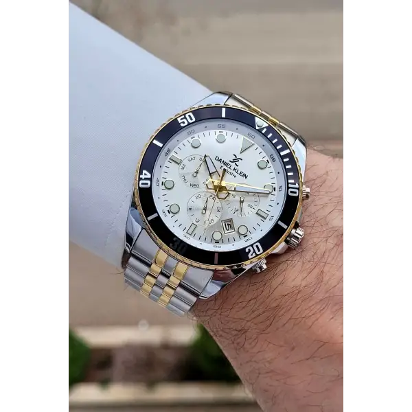 Gold Gümüş Renk 45 mm Erkek Kol Saati