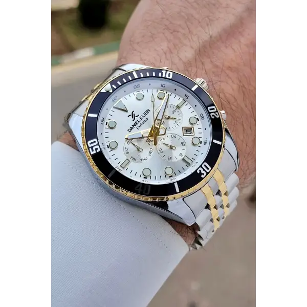 Gold Gümüş Renk 45 mm Erkek Kol Saati