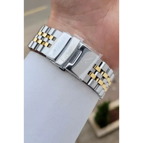 Gold Gümüş Renk 45 mm Erkek Kol Saati