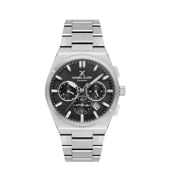 Kadranı Siyah Kordonu Gümüş Renk 42 mm Erkek Kol Saati