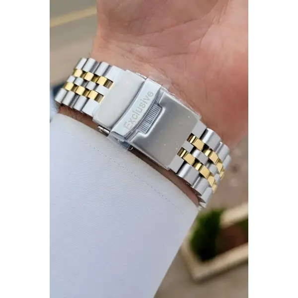 Kadranı Yeşil Kordonu Gold Gümüş Renk 45 mm Erkek Kol Saati