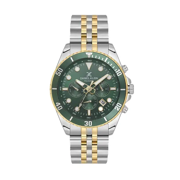 Kadranı Yeşil Kordonu Gold Gümüş Renk 45 mm Erkek Kol Saati